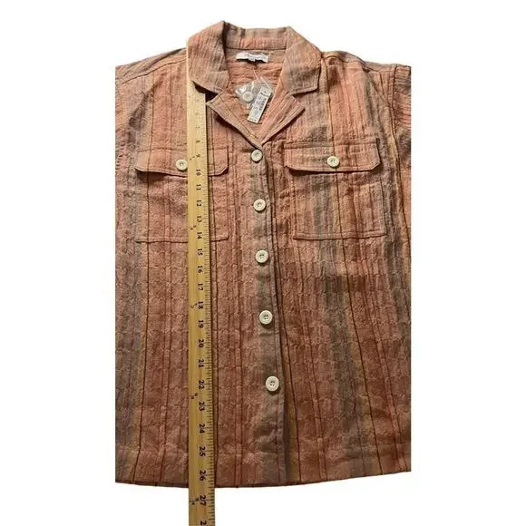 Madewell‎ Women Oversized Stripe Cotton Linen Camp Shirt Small New - Picture 5 of 12